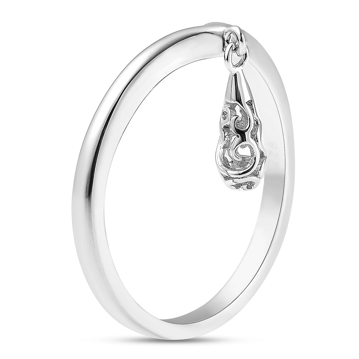 LucyQ  Air Drip Collection Collection Rhodium  Overlay Sterling Silver Ring