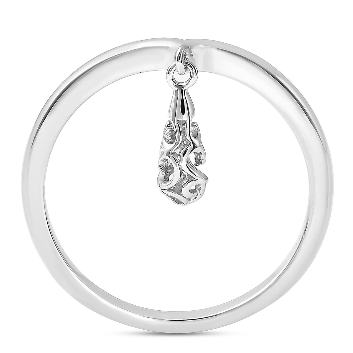 LucyQ  Air Drip Collection Collection Rhodium  Overlay Sterling Silver Ring