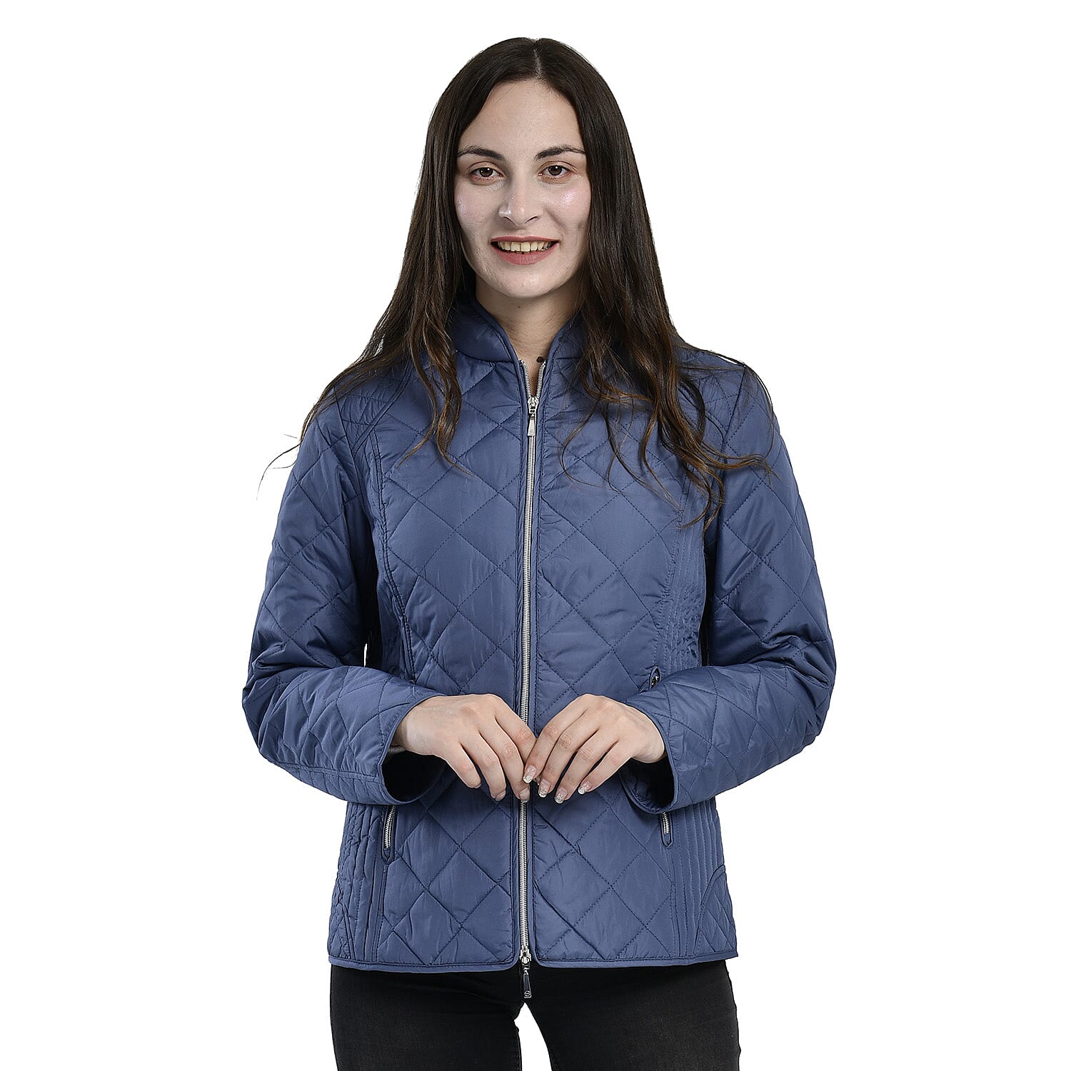 TAMSY Quilted Pattern Padded Jacket (Size 10) - Blue