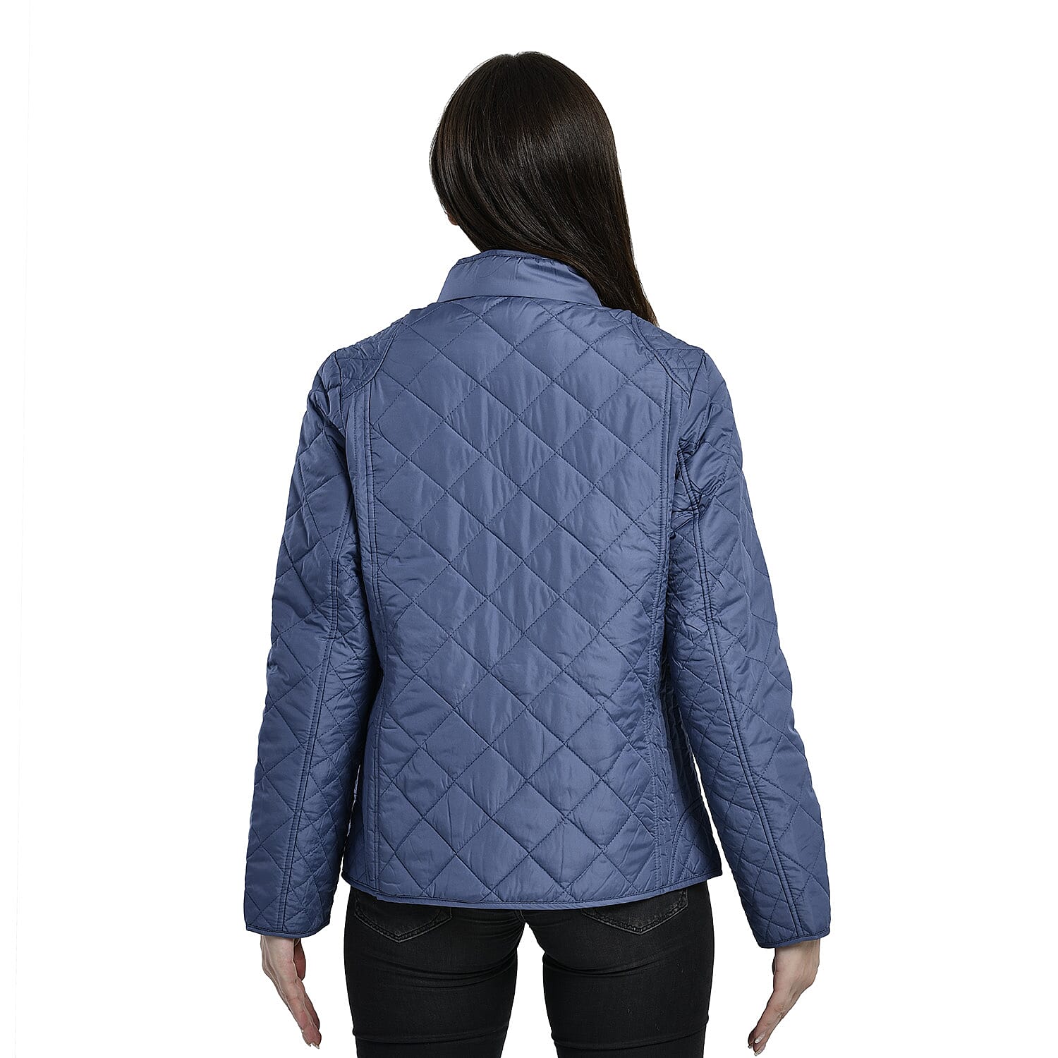 TAMSY Quilted Pattern Padded Jacket (Size 10) - Blue