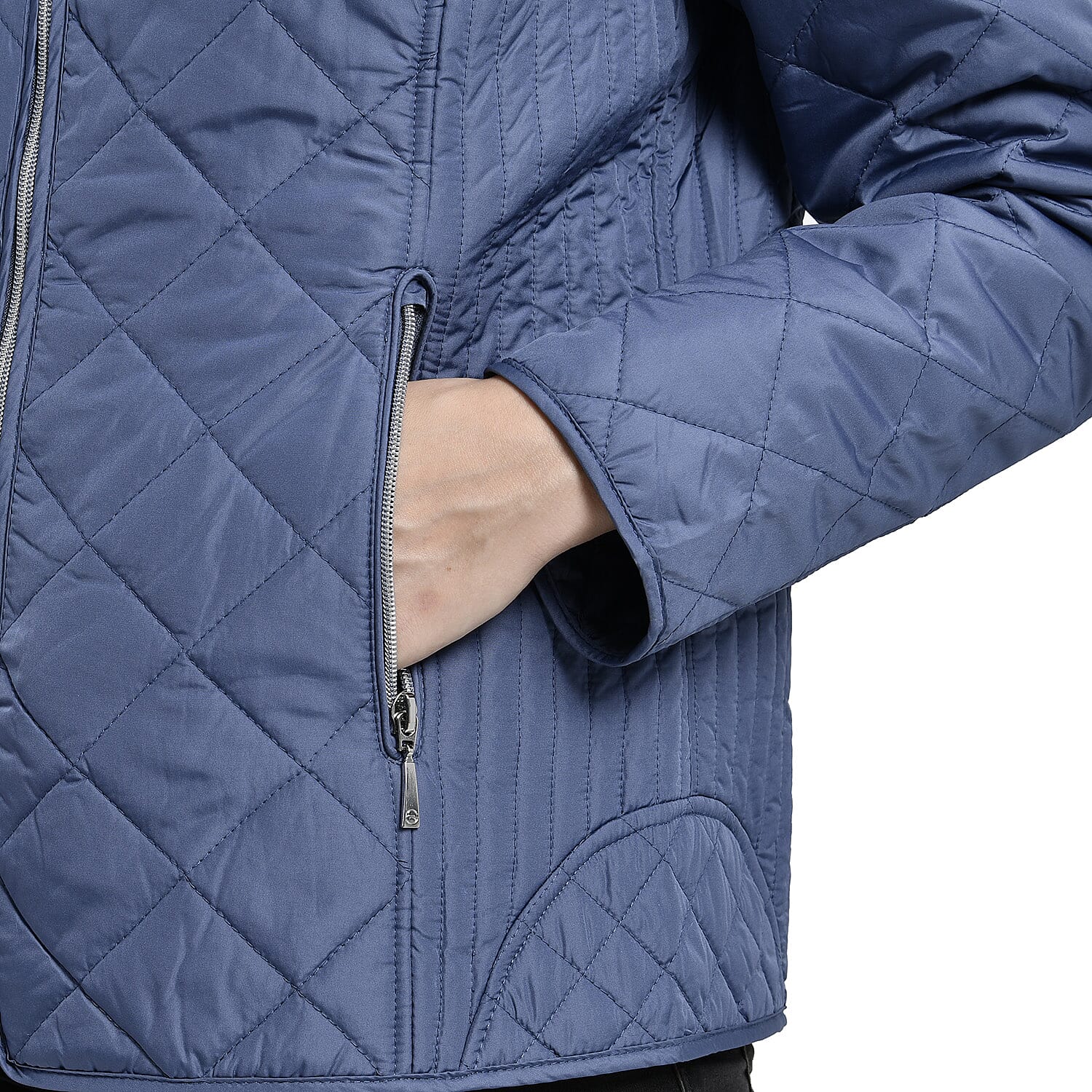 TAMSY Quilted Pattern Padded Jacket - Peach