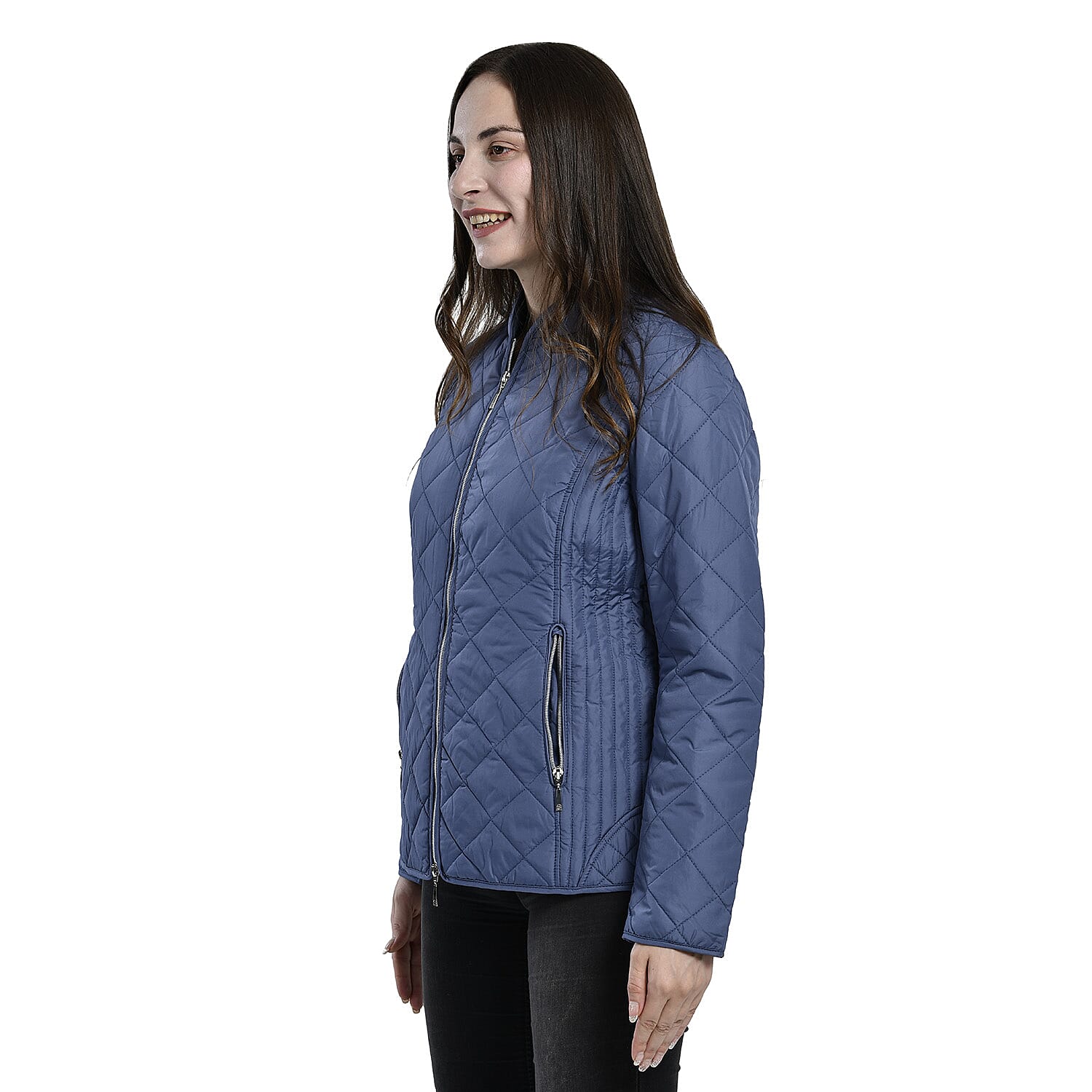 TAMSY Quilted Pattern Padded Jacket (Size 24) - Blue