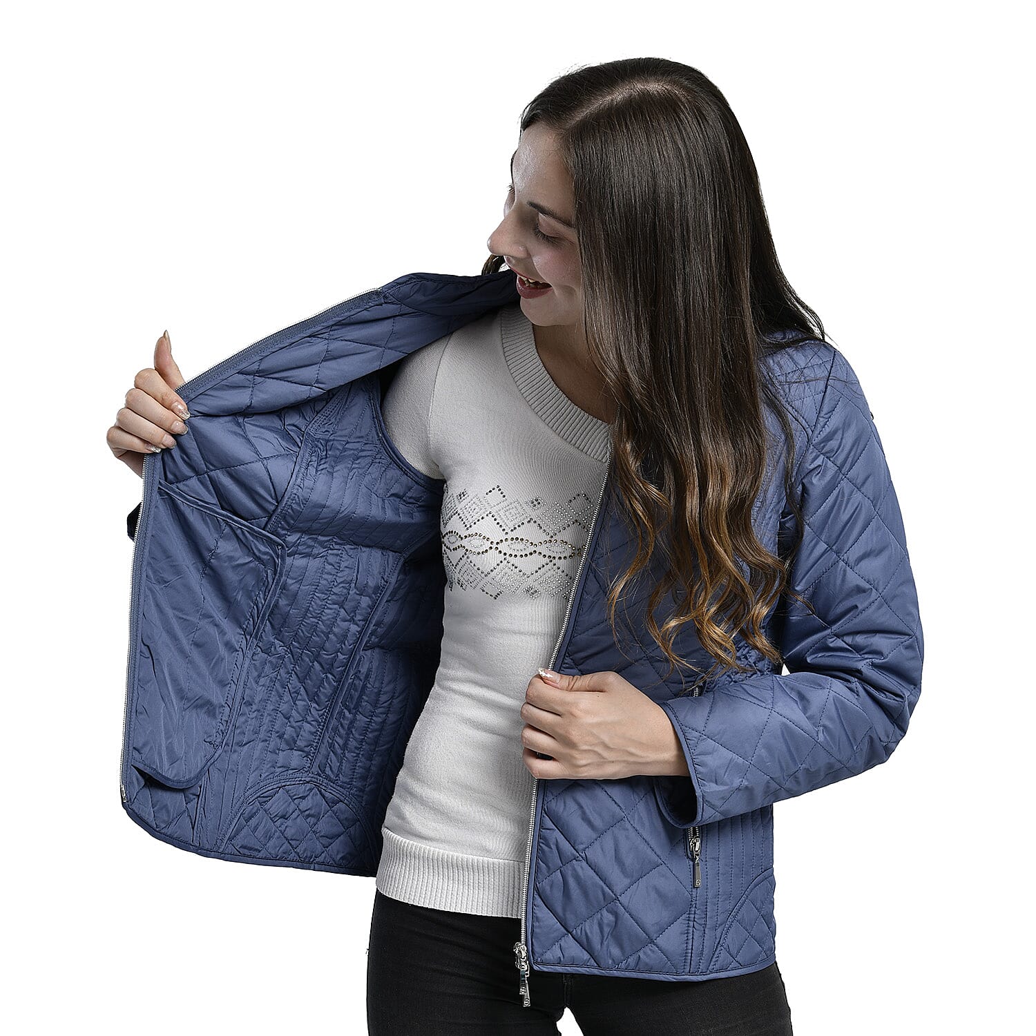 TAMSY Quilted Pattern Padded Jacket (Size 72x146x64Cm) - Blue