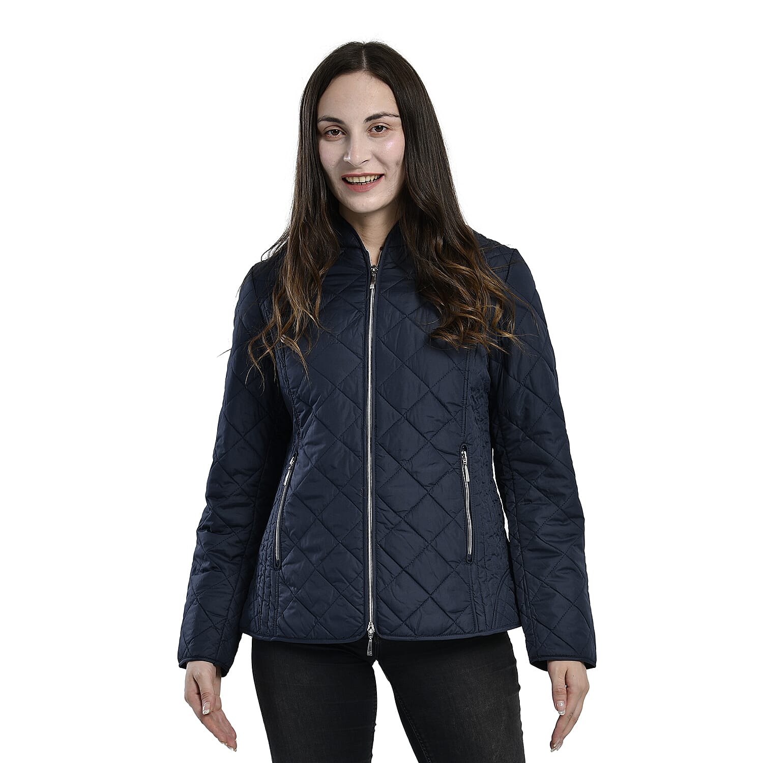 TAMSY Quilted Pattern Padded Jacket - Peach