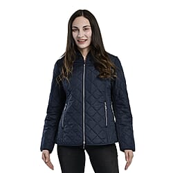TAMSY Quilted Pattern Padded Jacket - Navy