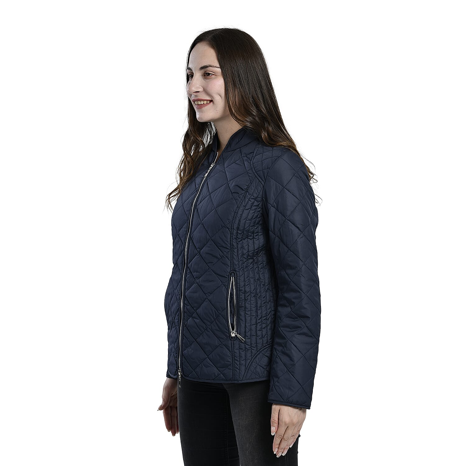 TAMSY Quilted Pattern Padded Jacket - Peach