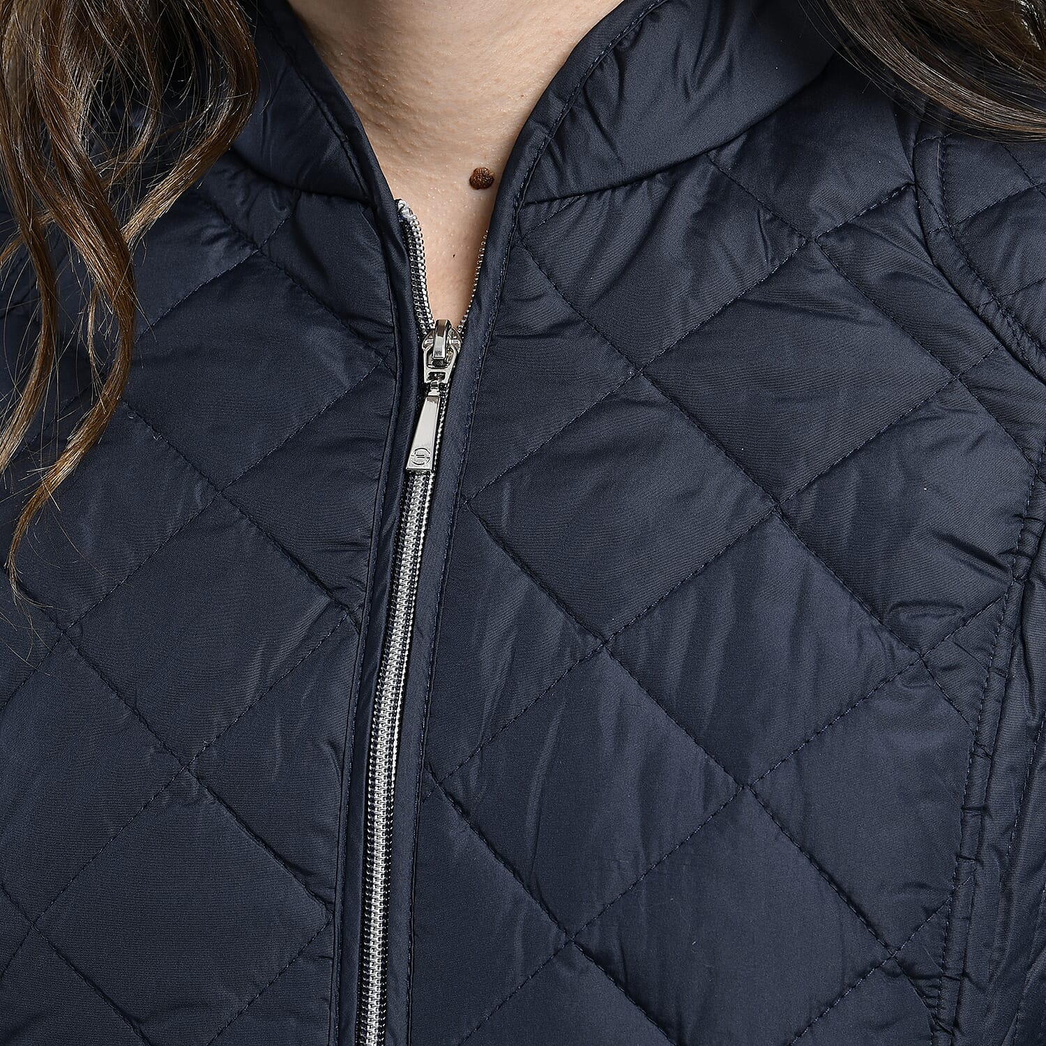 TAMSY Quilted Pattern Padded Jacket - Peach