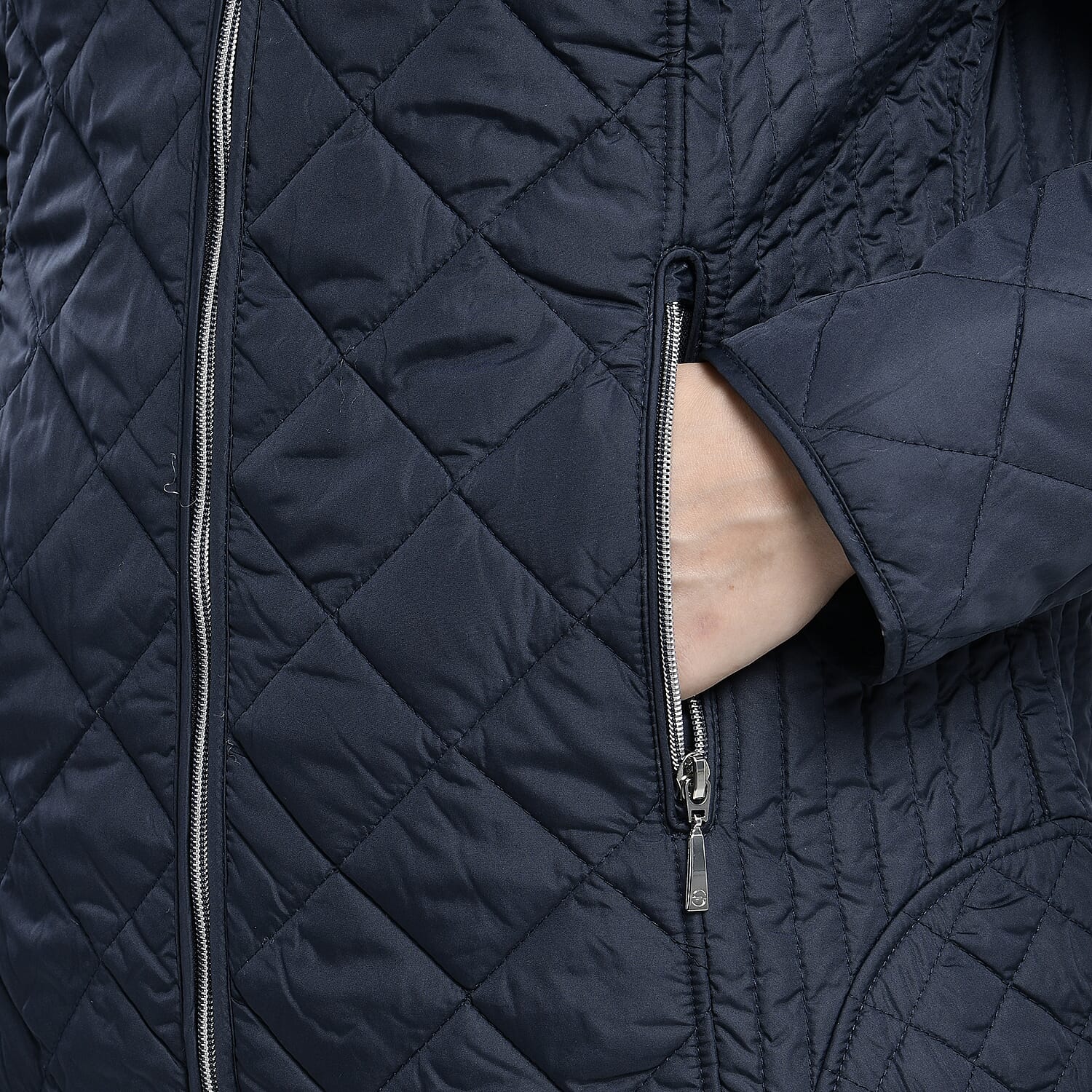 TAMSY Quilted Pattern Padded Jacket - Peach