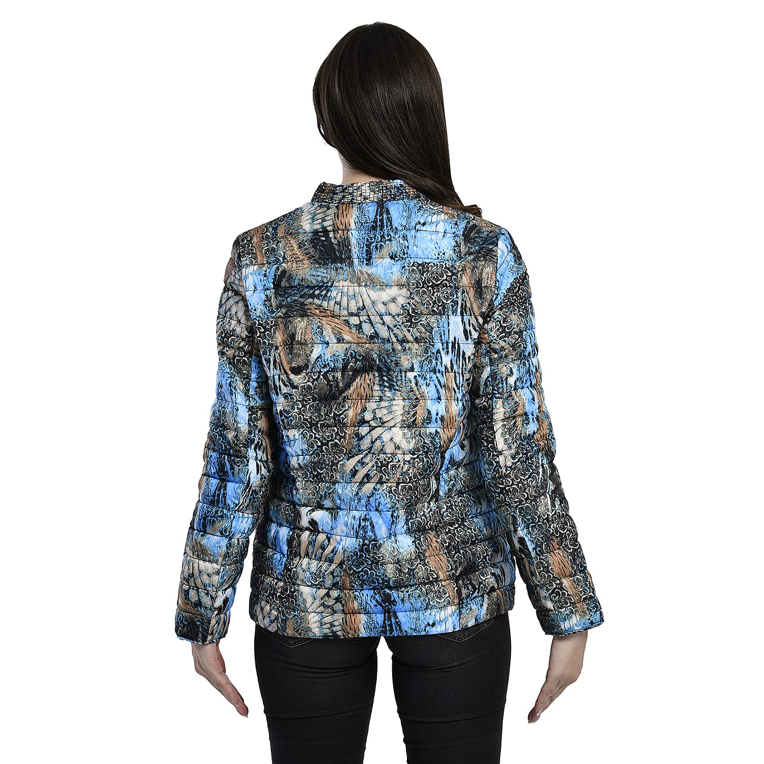 TAMSY Printed Padded Jacket (Size 10) - Blue