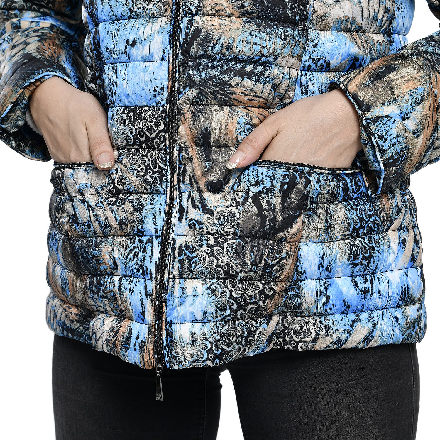 TAMSY Printed Padded Jacket - Blue