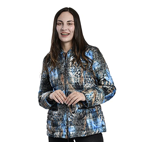 TAMSY Printed Padded Jacket (Size 12) - Blue