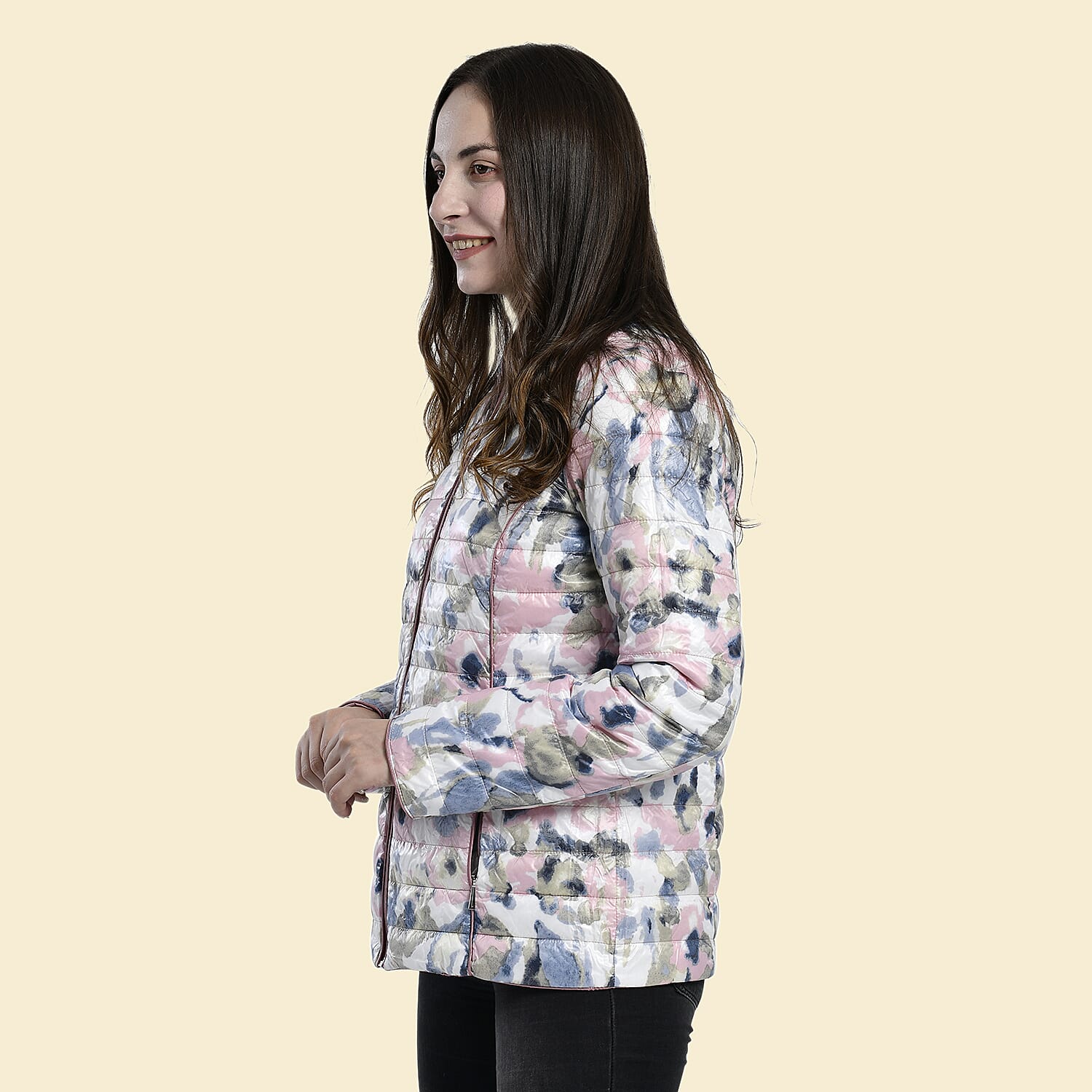TAMSY Reversible Floral Print Padded Jacket - Pink and Multi