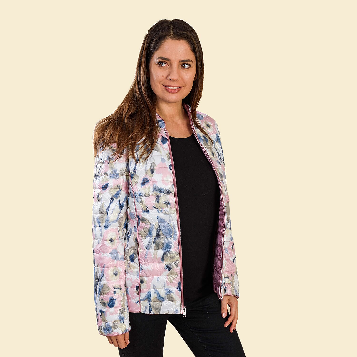 TAMSY Reversible Floral Print Padded Jacket - Pink and Multi