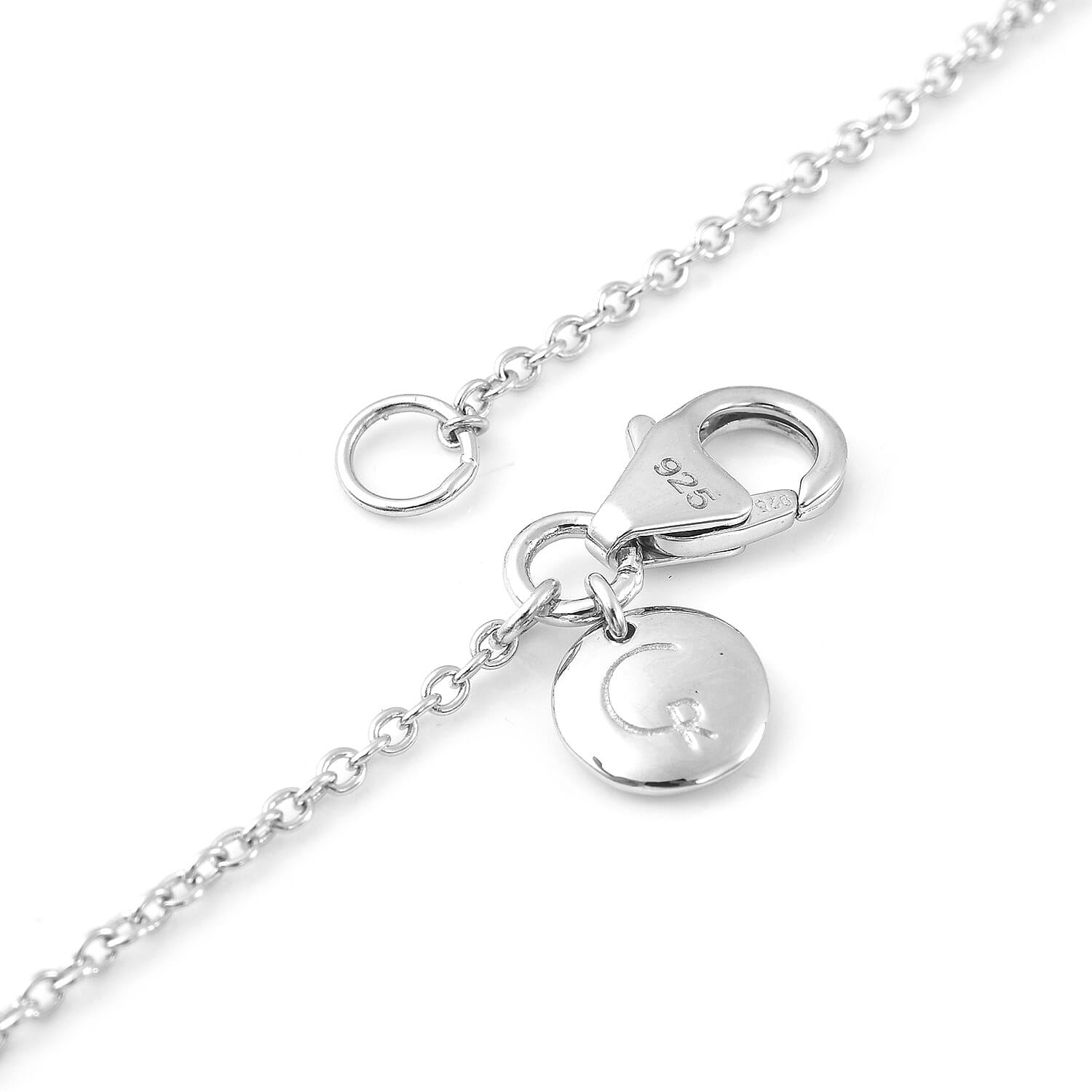 RACHEL GALLEY Natural Zircon Station Necklace (Size - 18-24-30)  in Rhodium Overlay Sterling Silver, Silver Wt. 12.79 Gms
