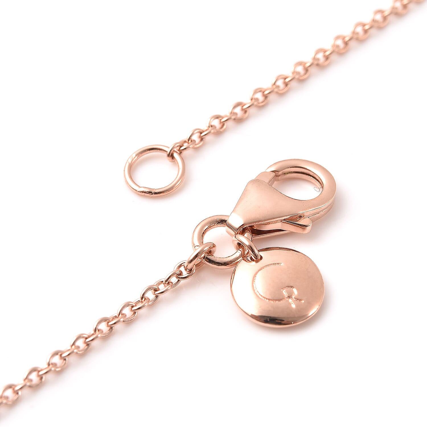 RACHEL GALLEY Natural Zircon Station Necklace (Size - 18-24-30) in 18K Vermeil Rose Gold Plated Sterling Silver, Silver Wt. 12.58 Gms