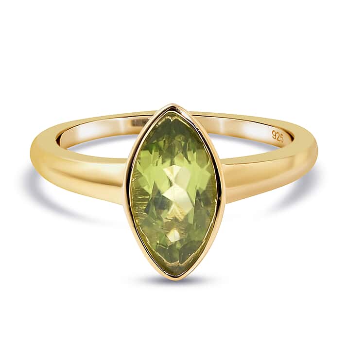 RACHEL GALLEY Hebei Peridot Solitaire Ring in 18K Yellow Gold Overlay Sterling Silver 2.00 Ct.