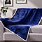 Soft Flannel Sherpa Blanket - Blue