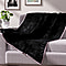 Soft Flannel Sherpa Blanket - Black