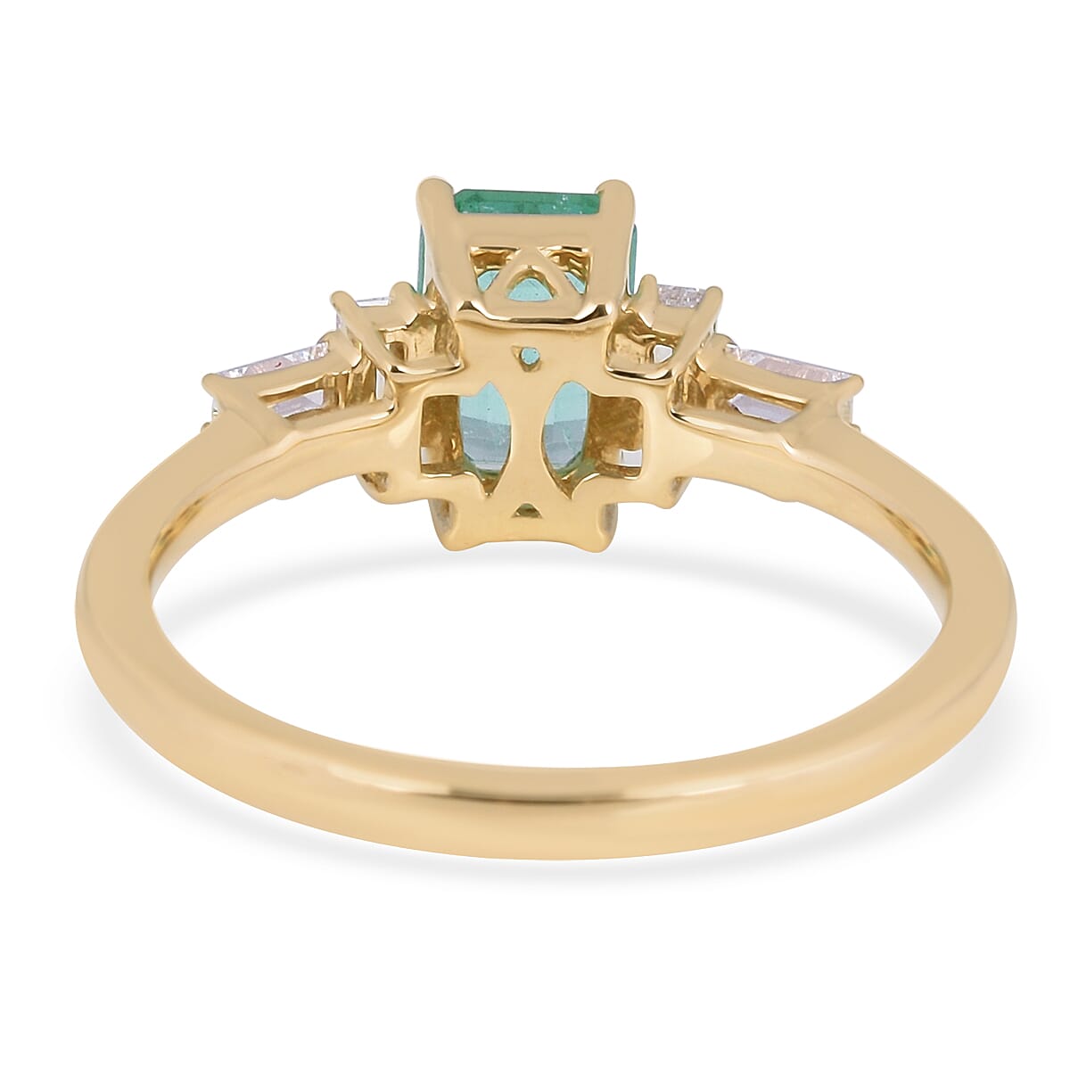 ILIANA 18K Yellow Gold AAA Boyaca Colombian Emerald and Diamond (SI-G-H) Ring 1.15 Ct.