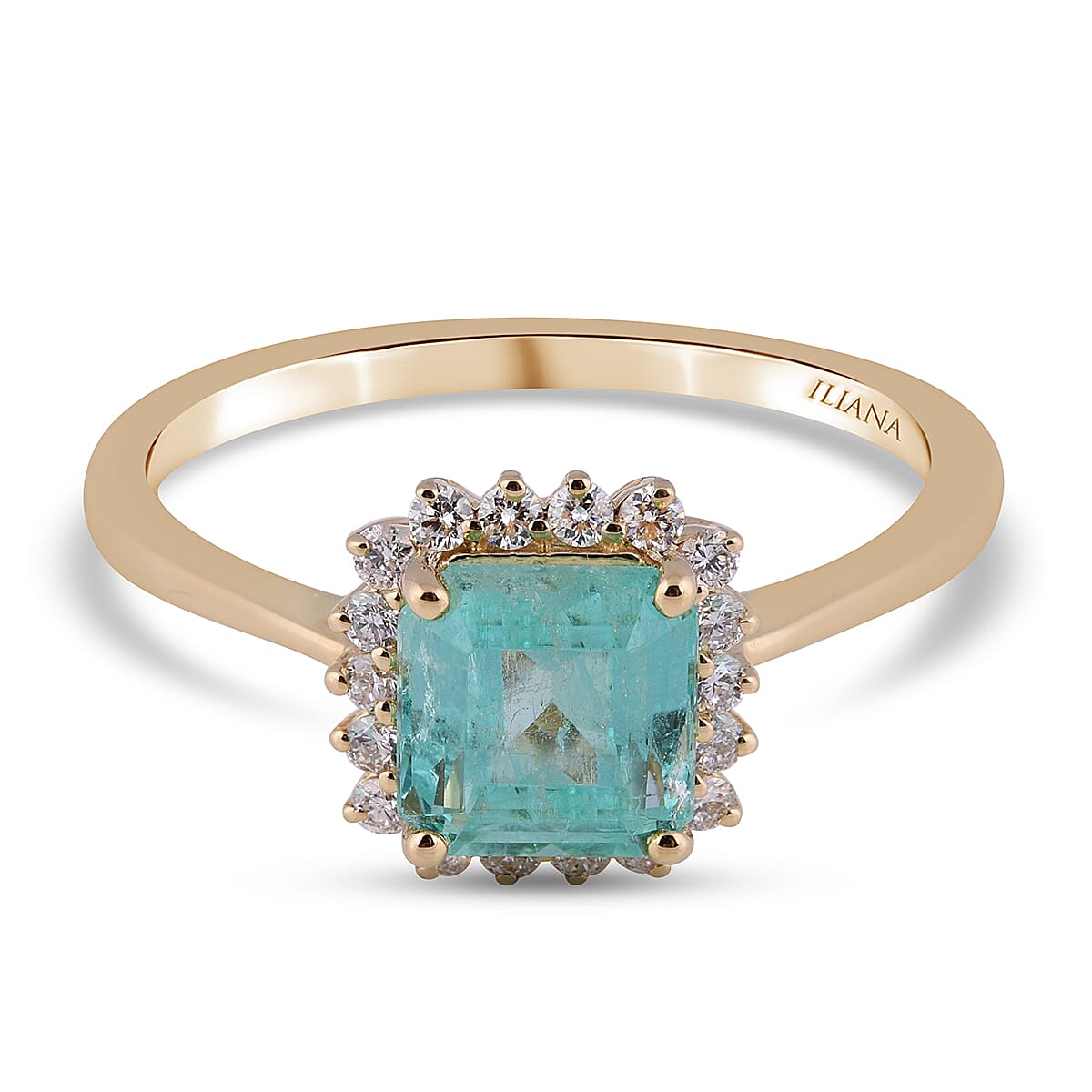 ILIANA 18K Yellow Gold AAA Boyaca Colombian Emerald and Diamond (SI-G-H) Ring 1.45 Ct.
