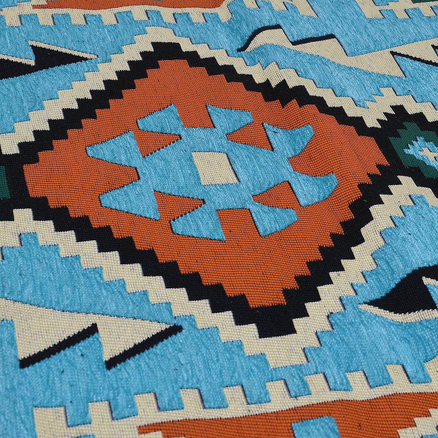 Traditional Turkish Kilim Rug (Size 180x123 cm) - Turquoise Blue & Multi