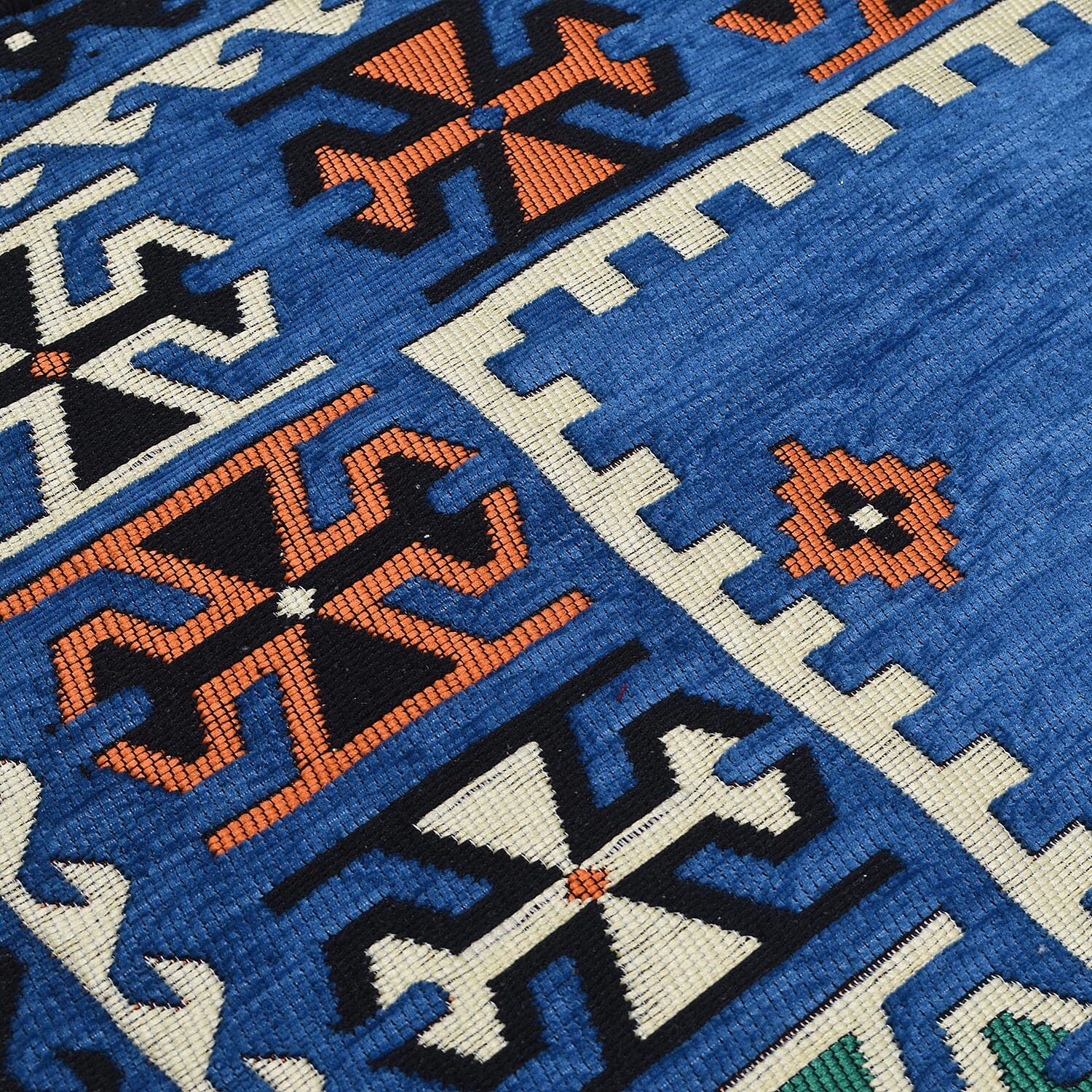 Traditional Turkish Kilim Rug (Size 180x123 cm) - Blue & Multi