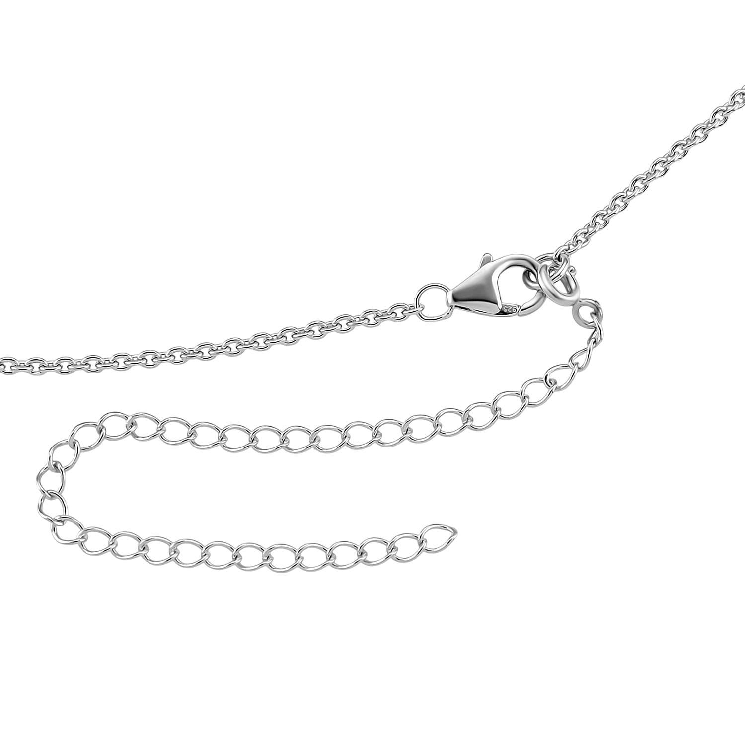 Arizona Sleeping Beauty Turquoise Detechable Pendant with Chain (Size 24) with Oval- Shaped Lobster Clasp in Rhodium Overlay Sterling Silver 2.69 Ct.