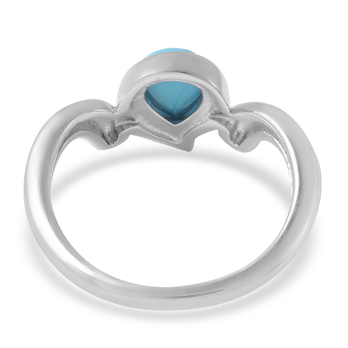 LucyQ Raindrop Collection - Arizona Sleeping Beauty Turquoise Ring in Rhodium Overlay Sterling Silver 1.15 Ct.