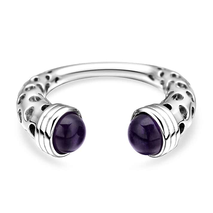 RACHEL GALLEY Amethyst Ring in Rhodium Overlay Sterling Silver 1.90 Ct, Silver Wt. 5.81 Gms
