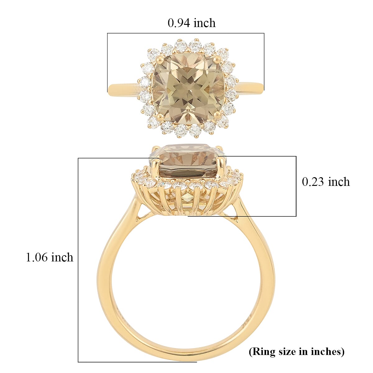 ILIANA 18K Yellow Gold AAA Turkizite and Diamond (SI/ G-H) Ring 4.00 Ct.