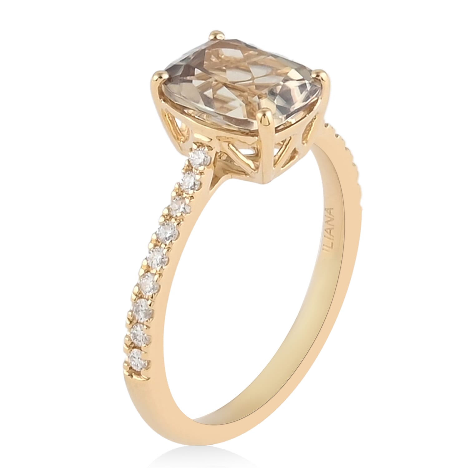 ILIANA 18K Yellow Gold AAA Turkizite and Diamond (SI- G-H) Ring 2.50 Ct.