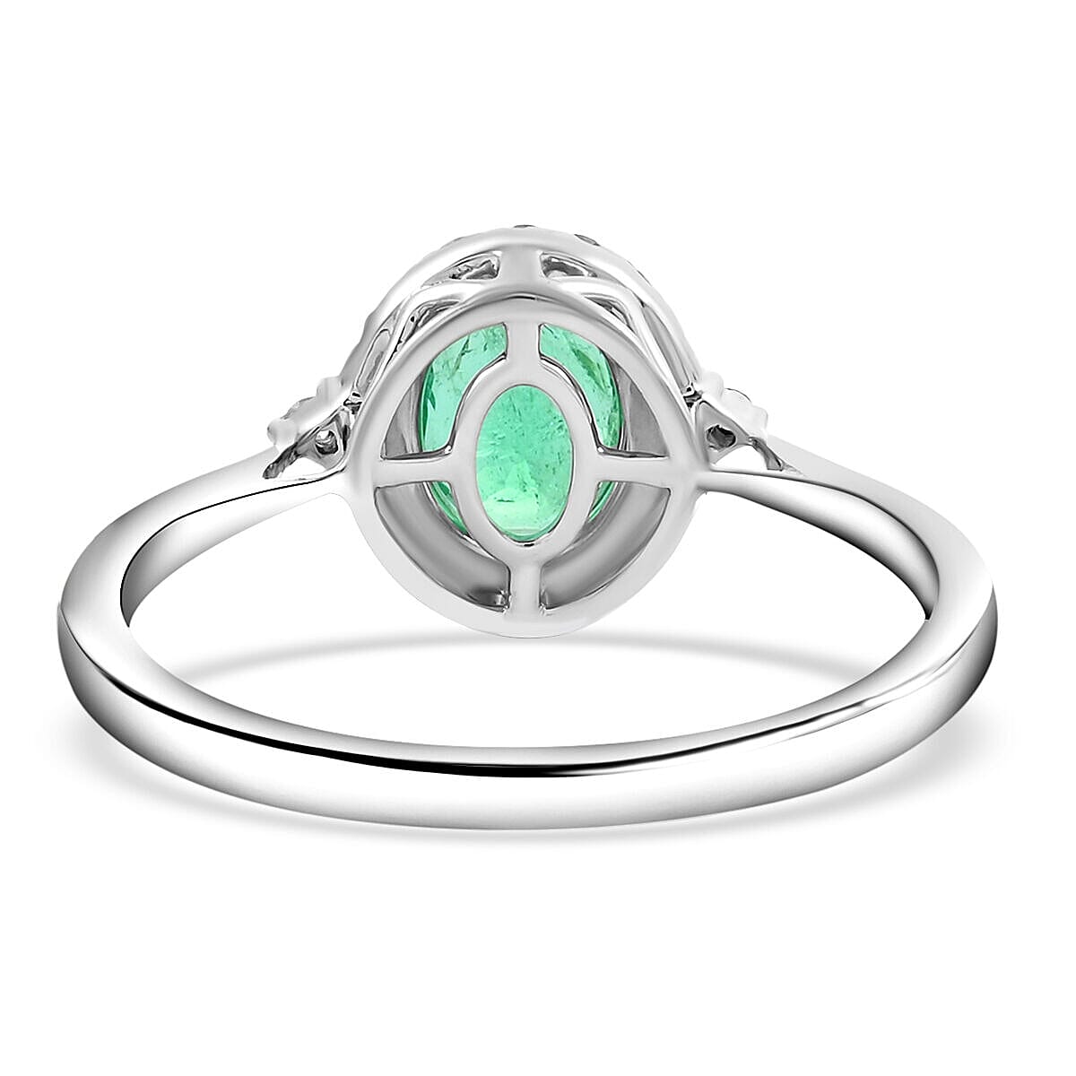 RHAPSODY 950 Platinum AAAA Ethiopian Emerald and Diamond Ring 1.50 Ct, Platinum Wt. 5.45 Gms