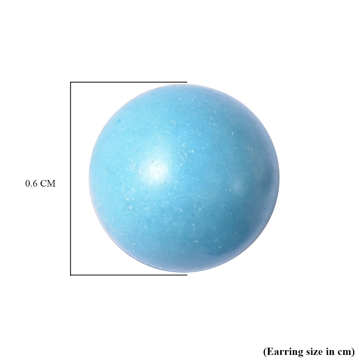 Blue Howlite Stud Earrings ( With Push Back) in Rhodium Overlay Sterling Silver 3.50 Ct.