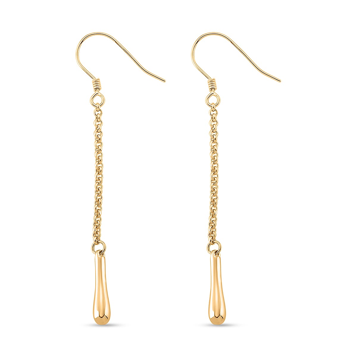 LucyQ Short Single Drip Earrings with Hook in 18K Vermeil Yellow Gold Plated Sterling Silver