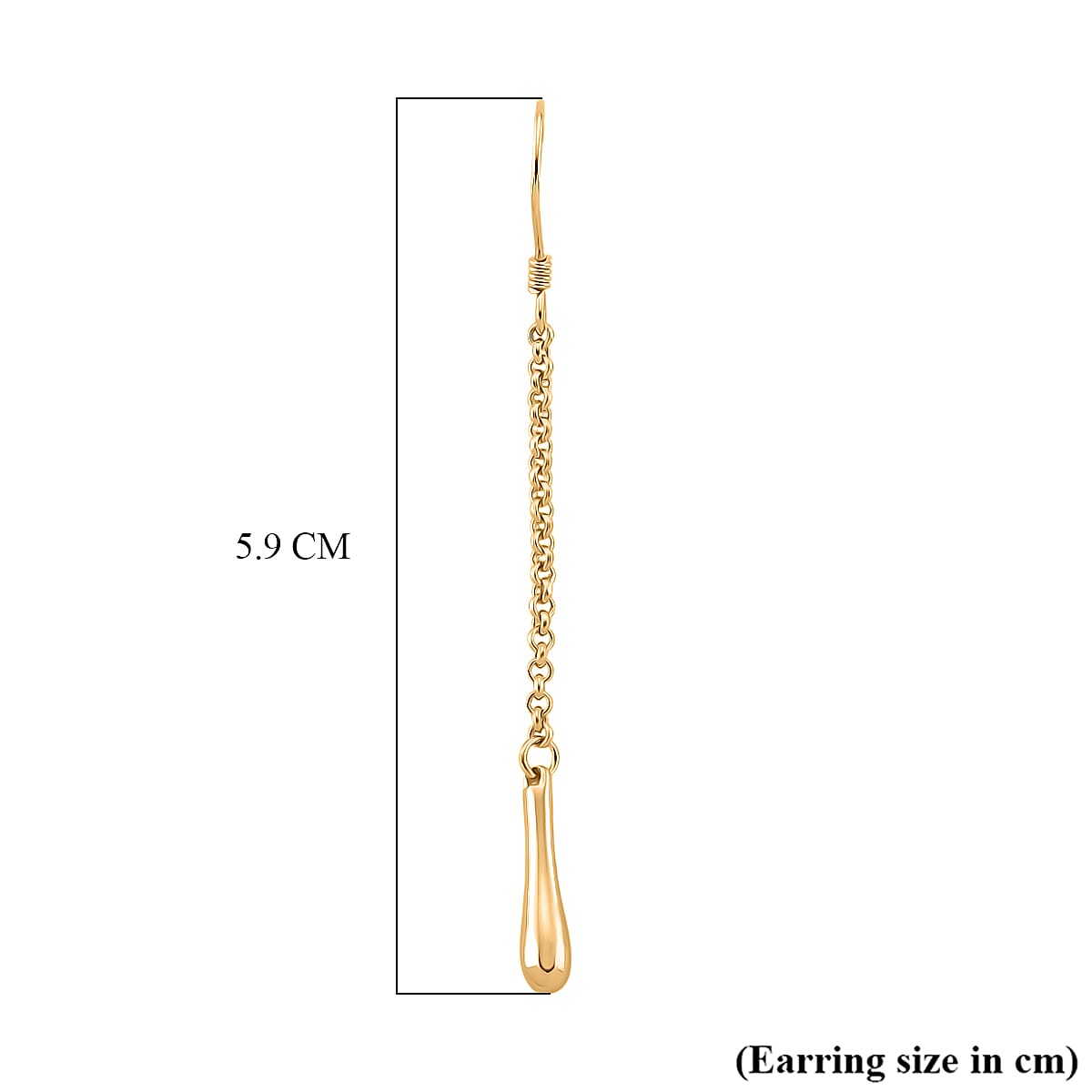 LucyQ Short Single Drip Earrings with Hook in 18K Vermeil Yellow Gold Plated Sterling Silver
