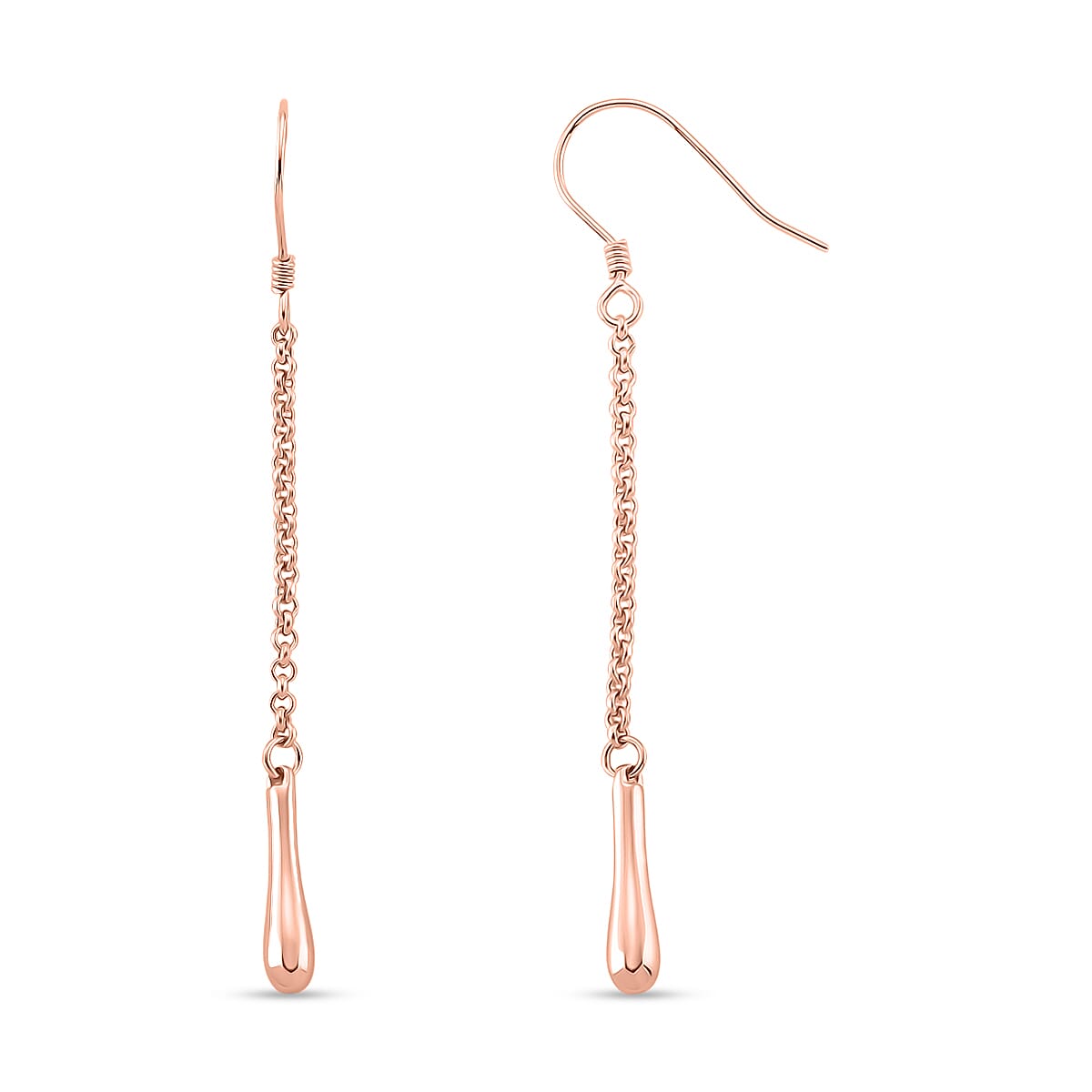 LucyQ Short Single Drip Earrings with Hook in 18K Vermeil Rose  Gold Plated Sterling Silver