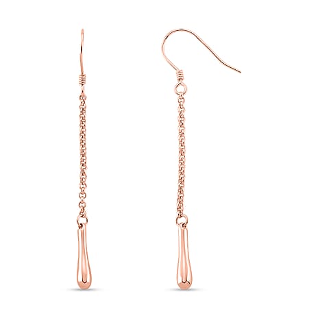 LucyQ Short Single Drip Earrings with Hook in 18K Vermeil Rose  Gold Plated Sterling Silver