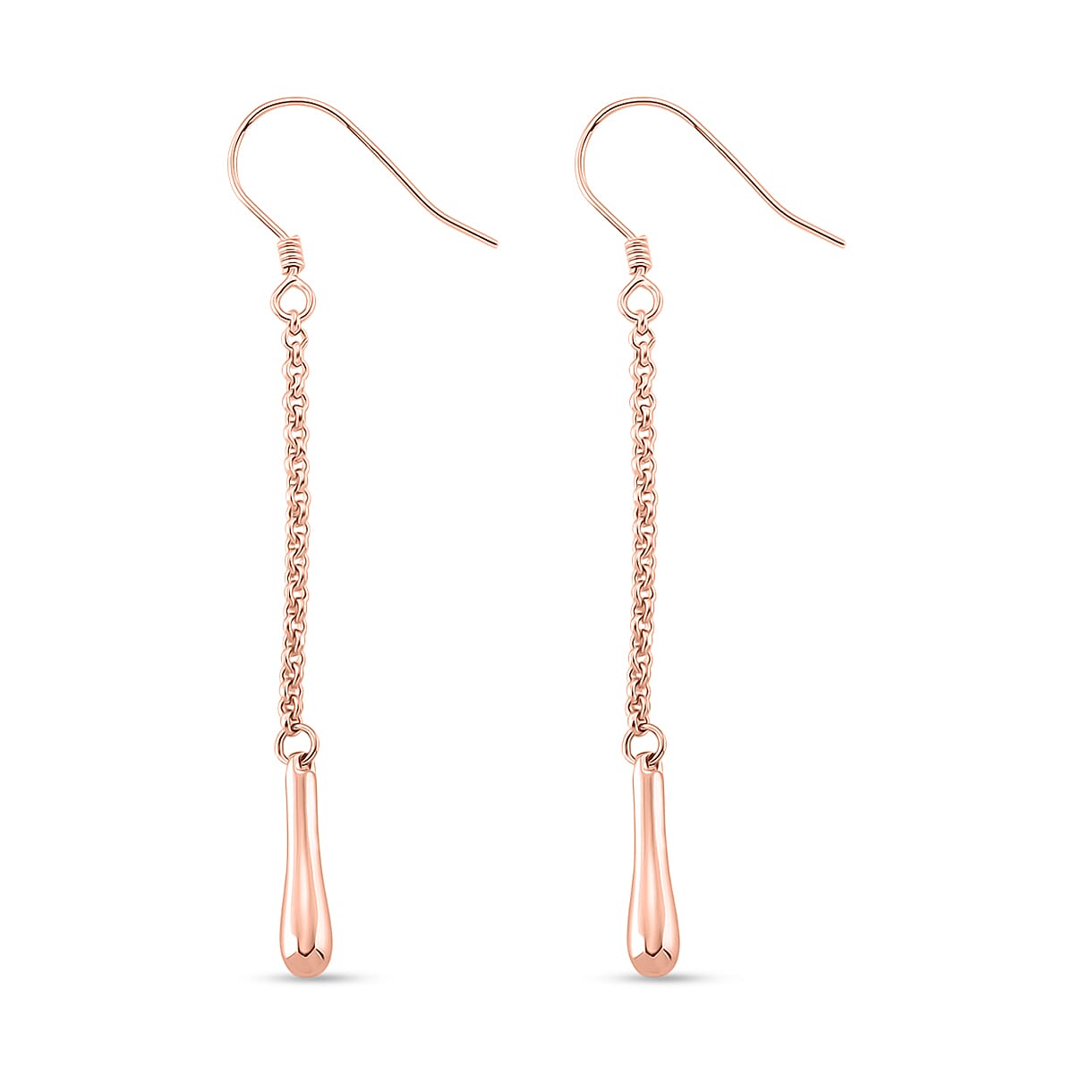 LucyQ Short Single Drip Earrings with Hook in 18K Vermeil Rose  Gold Plated Sterling Silver