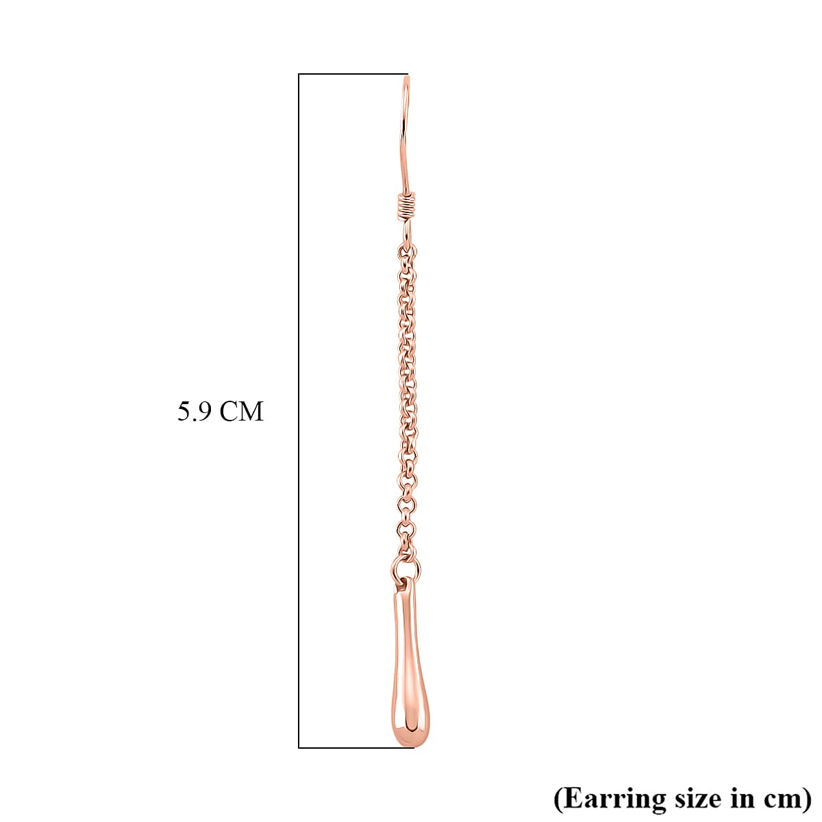 LucyQ Short Single Drip Earrings with Hook in 18K Vermeil Rose  Gold Plated Sterling Silver