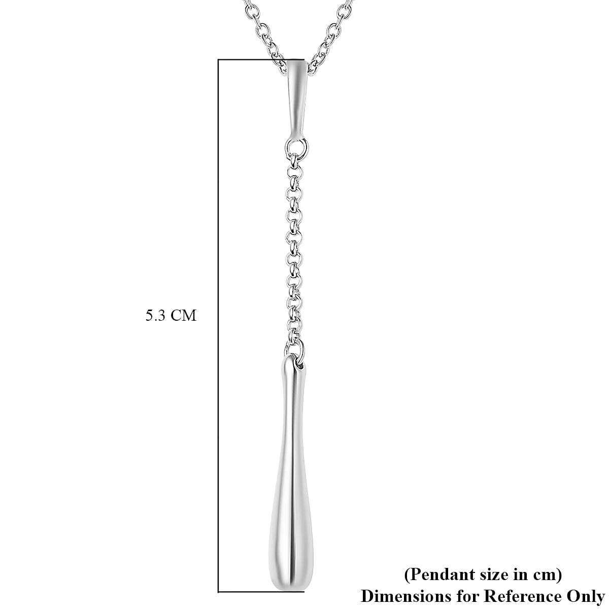 Lucy Q Drip Collection - Pendant with Chain (Size 18 with 2 inch Extender) with Lobster Clasp in Rhodium Overlay Sterling Silver