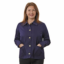 TAMSY Cotton Jacket with Pockets - Dark Purple