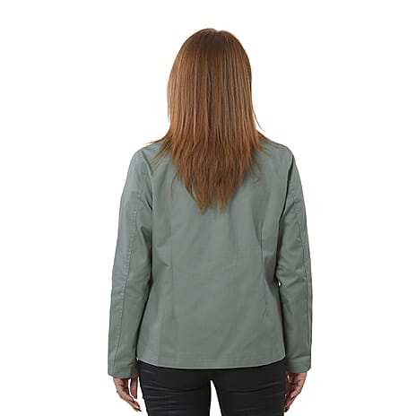 TAMSY 100% Cotton Jacket with Pockets (Size L) - Green