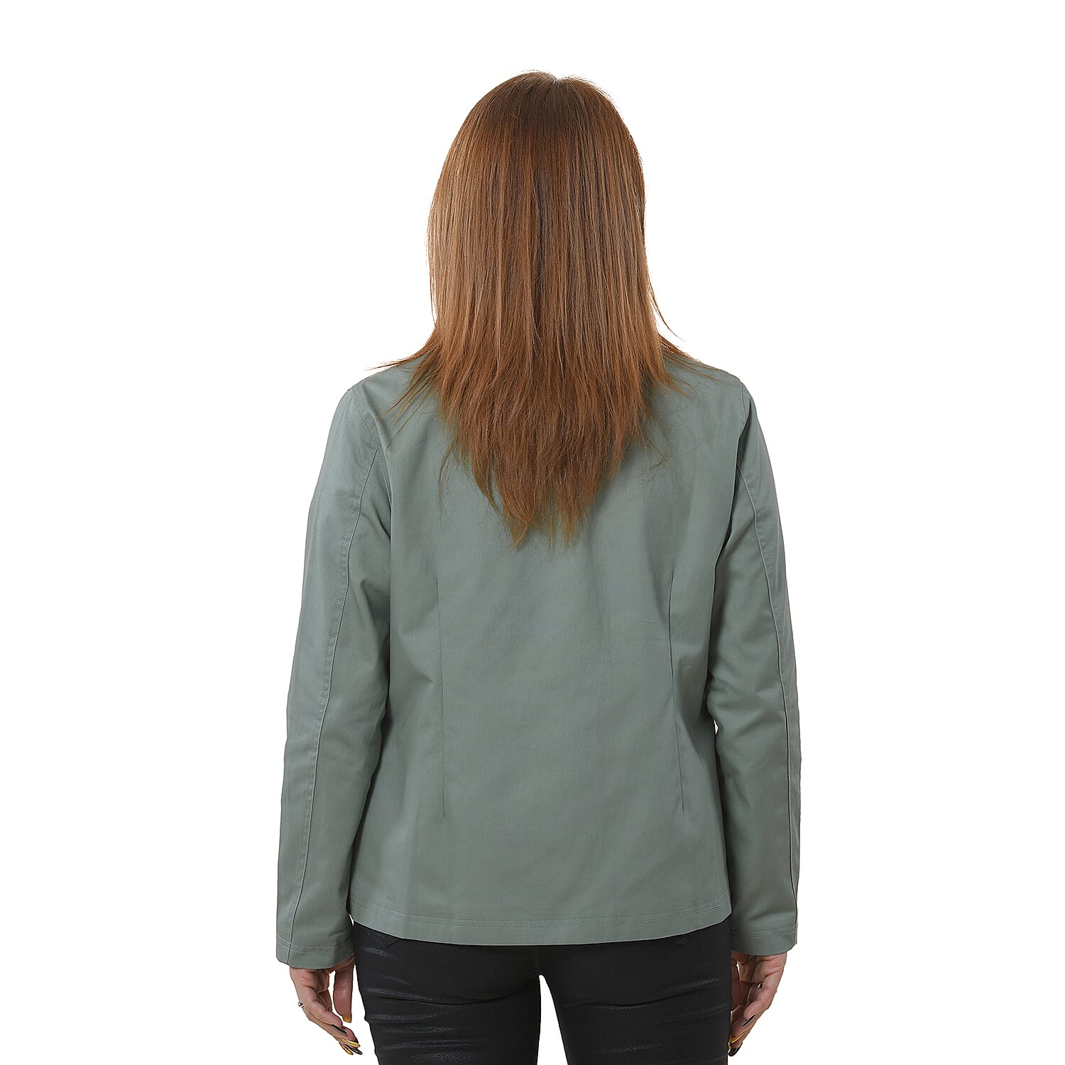 TAMSY 100% Cotton Jacket with Pockets (Size XL) - Green