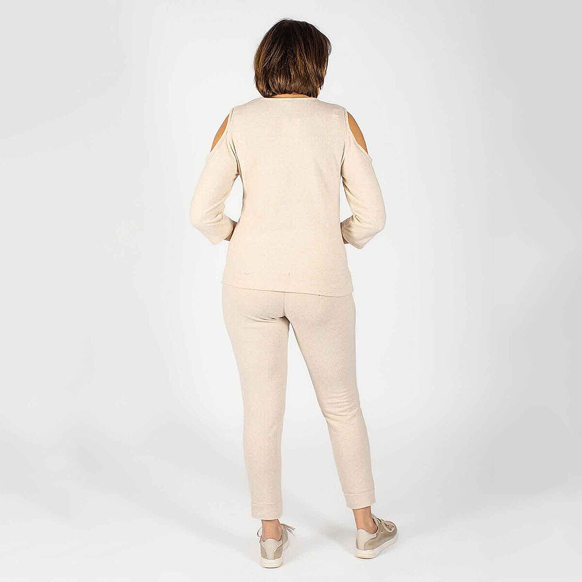 TAMSY Cold Shoulder Top - Beige