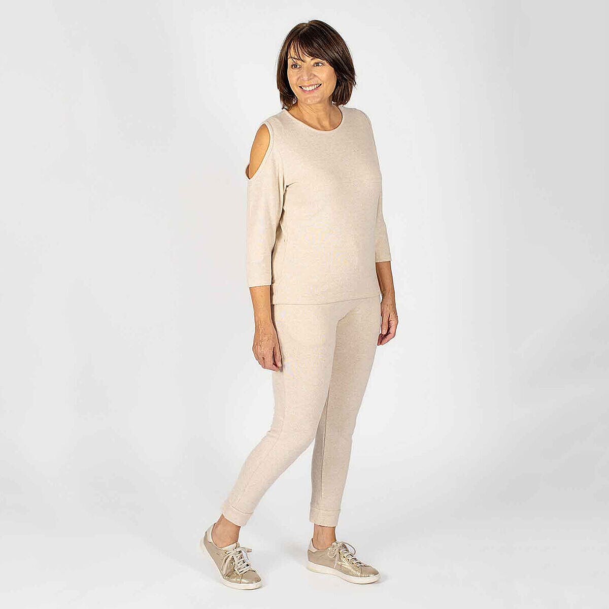 TAMSY Cold Shoulder Top - Beige