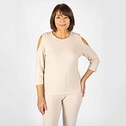 TAMSY Cold Shoulder Top - Beige