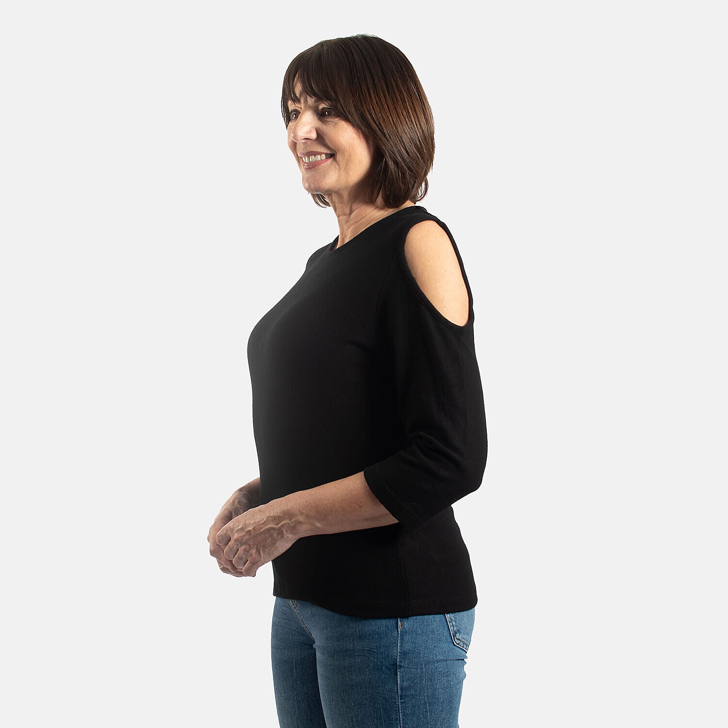 TAMSY Cold Shoulder Top - Beige