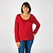 TAMSY Full Sleeves Striped Top - Red & White