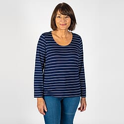 TAMSY Full Sleeves Striped Top - Red & White