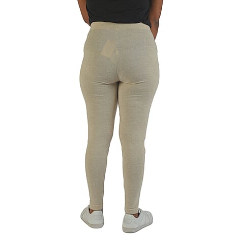 TAMSY Slim Fit Leggings (Size M-12) - Beige